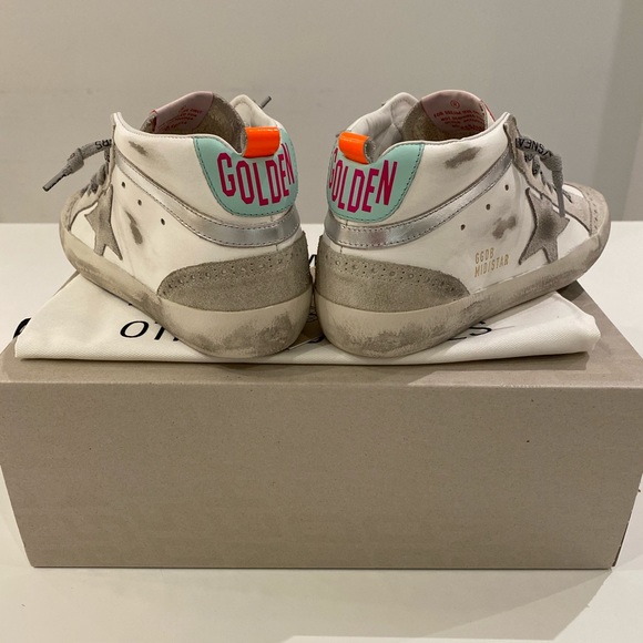 Golden Goose Mid Star White/Ice/Silver sz 38 NIB - Picture 4 of 9